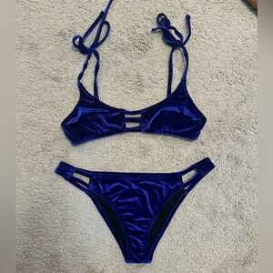 Urban Outfitters blue velvet bikini